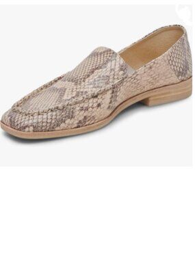 YDN Serpentine Pattern Chunky Low Heeled Loafer Closed Squared Toe Slip On Shoes